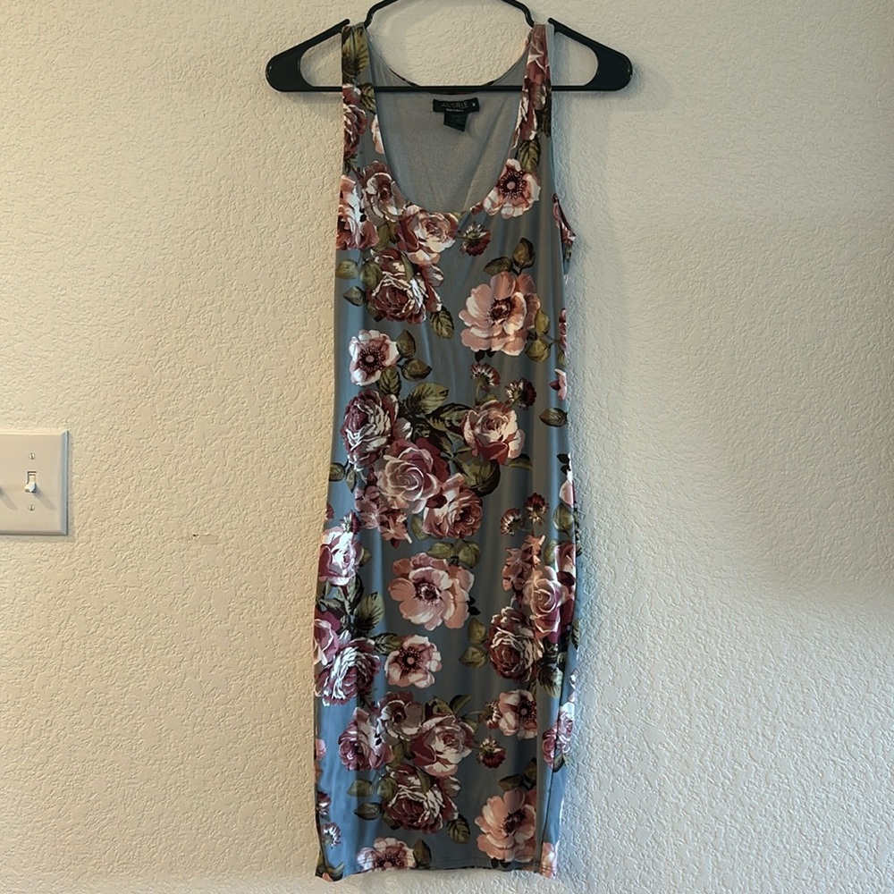 Gray Floral Dress